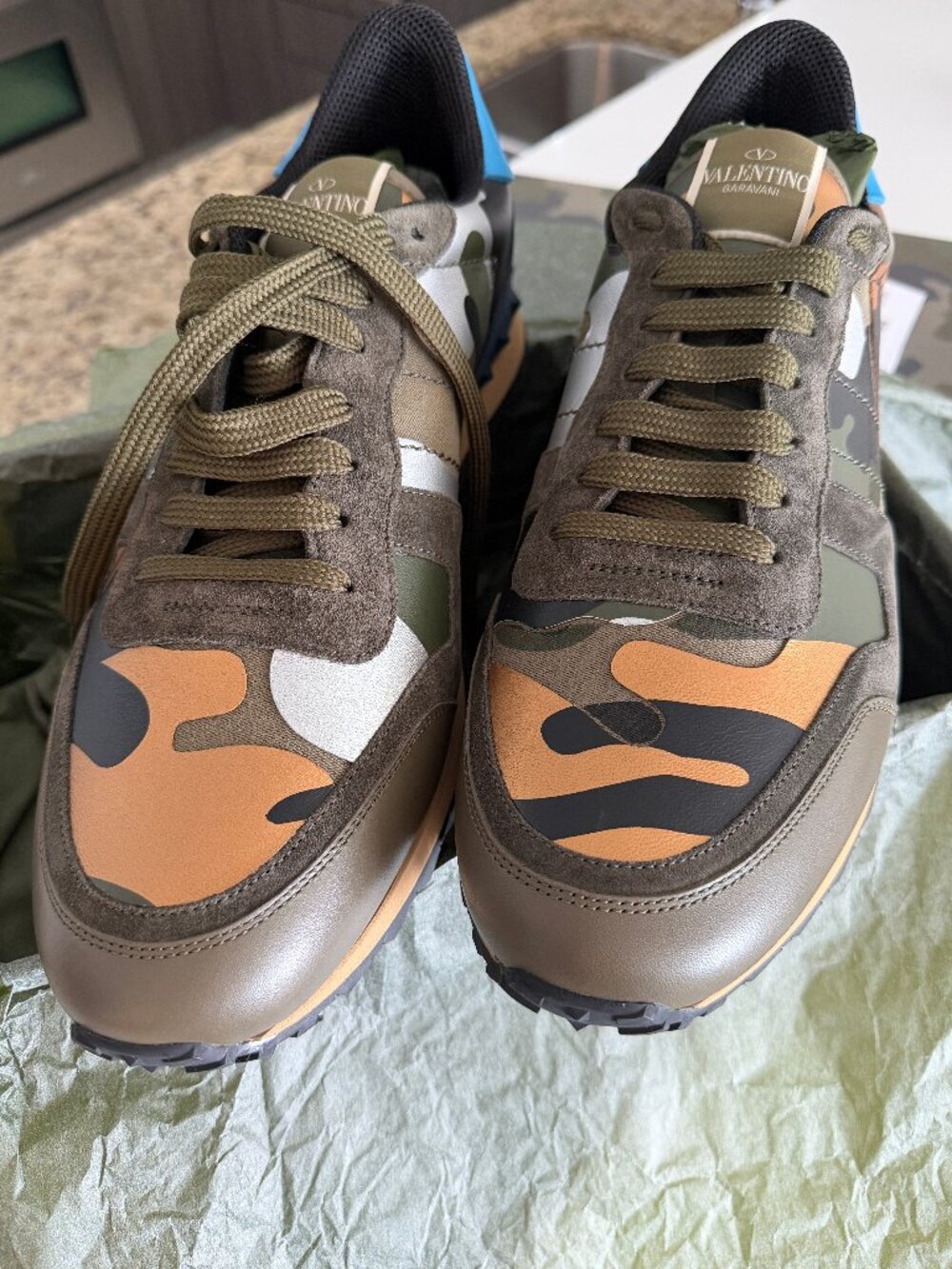 Valentino Garavani Rockrunner Camouflage Sneakers Mens 12 US/EU 45